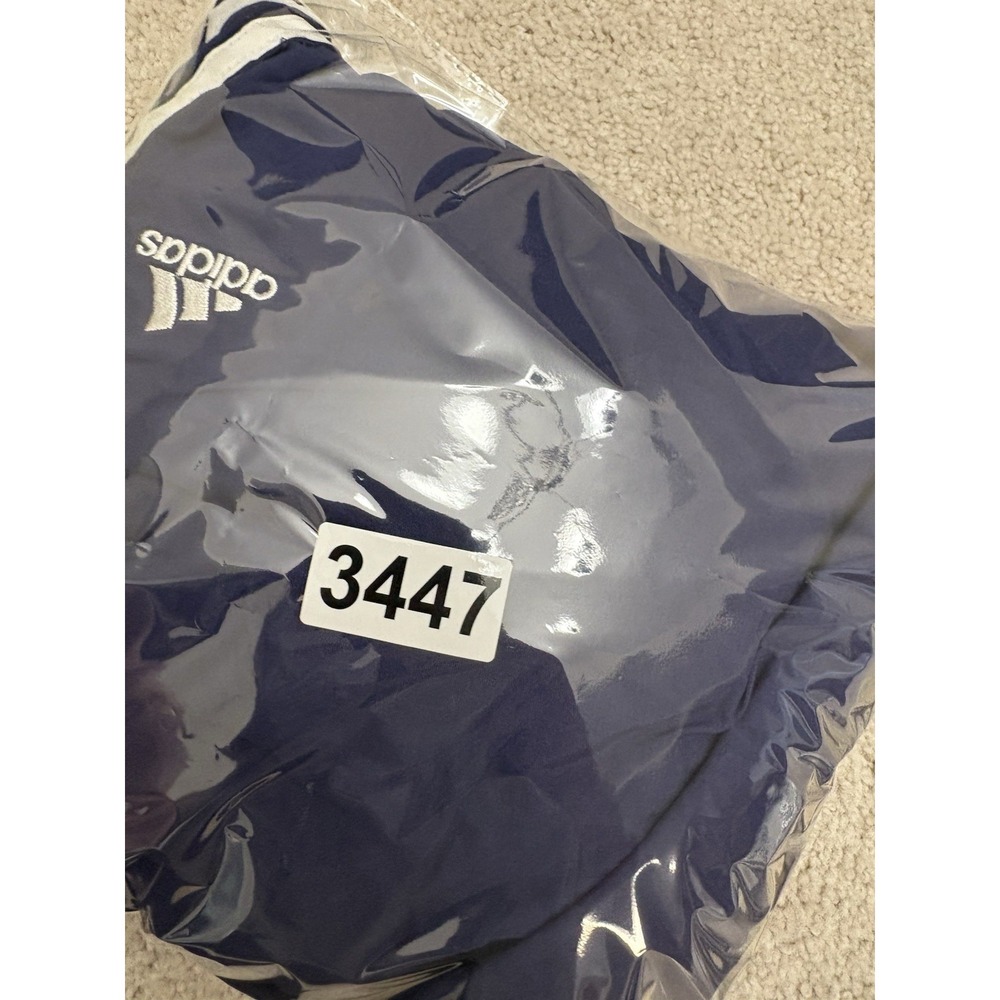 VTG Y2K Adidas Lined Baggy Blue 3 Stripe Track Pants Drawstrings Size XL - Picture 9 of 9